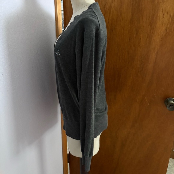 VIVIENNE WESTWOOD Man sz 46 sz S Gray Asymmetrical Cardigan Tencel - Picture 4 of 10